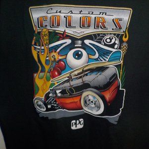 XL BLACK CAR CUSTOM COLORS AUTOMOTIVE T SHIRT PORT & COMPANY 50/50